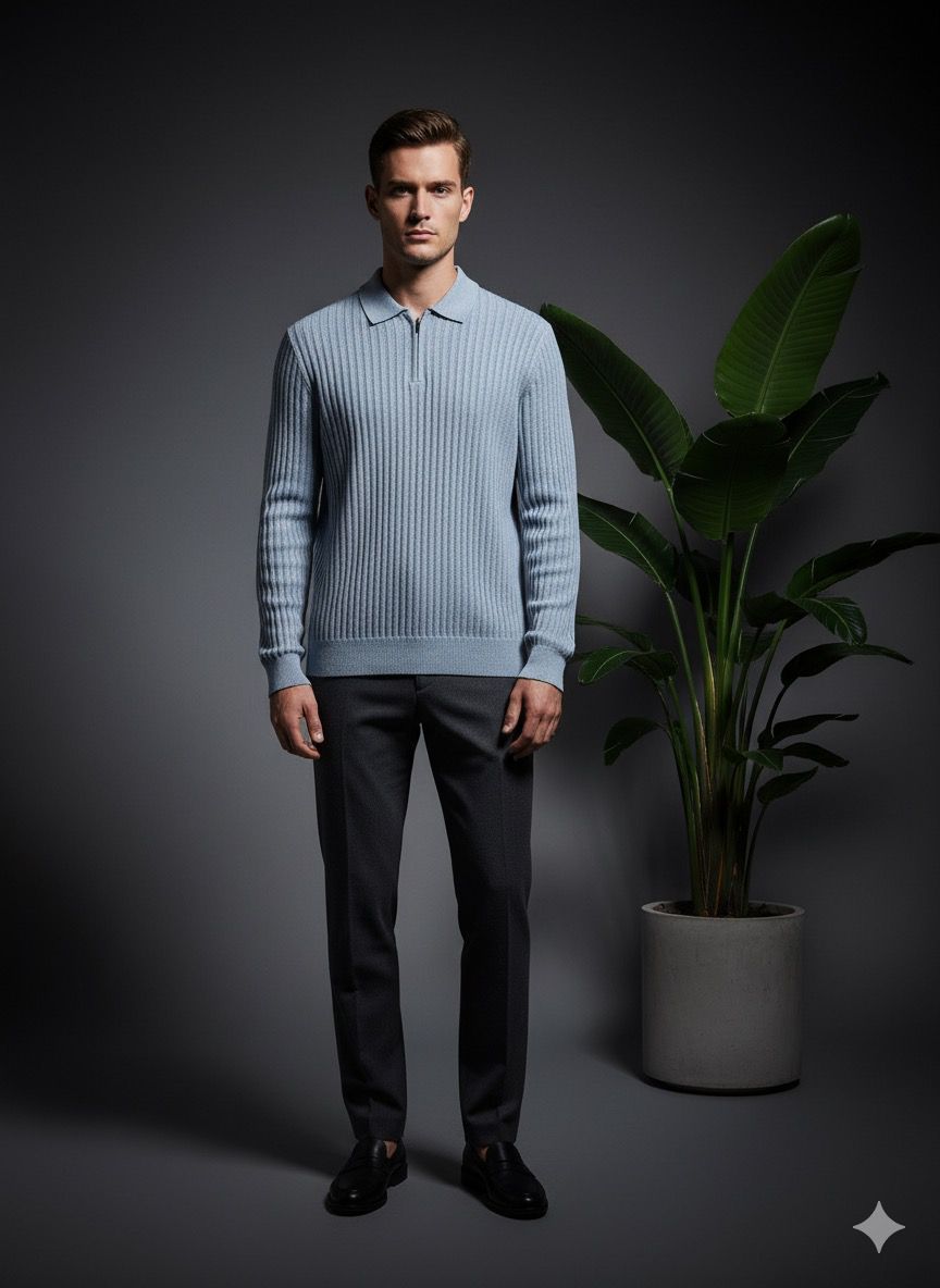 بلوزبافت خطی نیم زیپ 3117